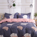 4pcs Bedding Set Fashion Clover Leaf Printed Super Soft Washable Duvet Cover Bed Sheets Pillowcase Bed Supplies