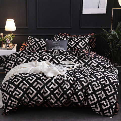 Modern Geometric California King Bedding Sets Sanding Duvet Cover Set Pillowcase  Duvet Covers 229*260 3pcs Bed Set