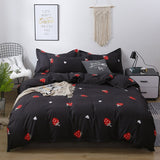 4pcs Pink Strawberry kawaii Bedding Set Luxury Queen Size Bed Sheets Children Quilt Soft Comforter Cotton Bedding Sets For Girl