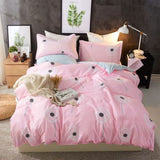 4pcs Pink Strawberry kawaii Bedding Set Luxury Queen Size Bed Sheets Children Quilt Soft Comforter Cotton Bedding Sets For Girl