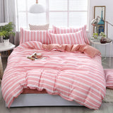 4pcs Pink Strawberry kawaii Bedding Set Luxury Queen Size Bed Sheets Children Quilt Soft Comforter Cotton Bedding Sets For Girl