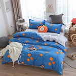Cute bed linens peach print Home textile bedding luxury fruit duvet cover set sheet bedclothes 3/4pcs girls gift queen king size