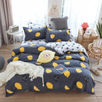 Cute bed linens peach print Home textile bedding luxury fruit duvet cover set sheet bedclothes 3/4pcs girls gift queen king size