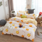 Cute bed linens peach print Home textile bedding luxury fruit duvet cover set sheet bedclothes 3/4pcs girls gift queen king size