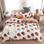 Cute bed linens peach print Home textile bedding luxury fruit duvet cover set sheet bedclothes 3/4pcs girls gift queen king size