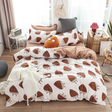 Cute bed linens peach print Home textile bedding luxury fruit duvet cover set sheet bedclothes 3/4pcs girls gift queen king size