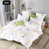 bedding set Pure cotton Pure color A/B double-sided pattern Cartoon Simplicity Bed sheet quilt cover pillowcase 4-7pcs