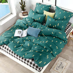 bedding set Pure cotton Pure color A/B double-sided pattern Cartoon Simplicity Bed sheet quilt cover pillowcase 4-7pcs