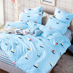 bedding set Pure cotton Pure color A/B double-sided pattern Cartoon Simplicity Bed sheet quilt cover pillowcase 4-7pcs