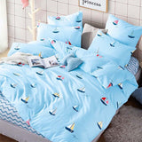 bedding set Pure cotton Pure color A/B double-sided pattern Cartoon Simplicity Bed sheet quilt cover pillowcase 4-7pcs