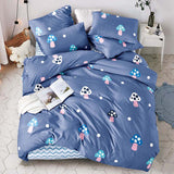 bedding set Pure cotton Pure color A/B double-sided pattern Cartoon Simplicity Bed sheet quilt cover pillowcase 4-7pcs