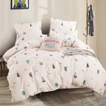 bedding set Pure cotton Pure color A/B double-sided pattern Cartoon Simplicity Bed sheet quilt cover pillowcase 4-7pcs