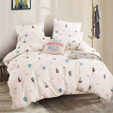 bedding set Pure cotton Pure color A/B double-sided pattern Cartoon Simplicity Bed sheet quilt cover pillowcase 4-7pcs