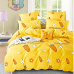 bedding set Pure cotton Pure color A/B double-sided pattern Cartoon Simplicity Bed sheet quilt cover pillowcase 4-7pcs